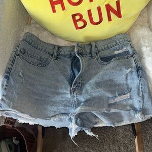 Altar'd State Light Blue Distressed Jean Shorts